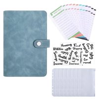 Magideal - Carpeta De Encuadernación De Sobres De Material Cuero Para Dinero Con 8 Uds. Bolsillos De Encuadernación Con Cremallera Organizador De Ahorro De Dinero Planifi Lago Azul