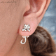 thumbnail image 1 of 1pair Trendy and Stylish Silvery Kitten Earrings for Men - Animal Jewelry with Classic Design, 1 of 4
