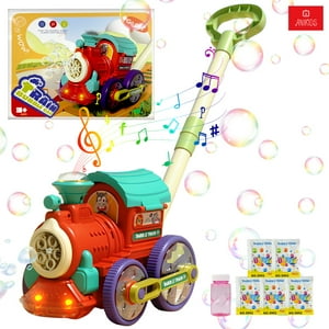 Anikids - Lanza Burbujas Juguete Niños Niñas Burbujero Mini-Tren Rojo