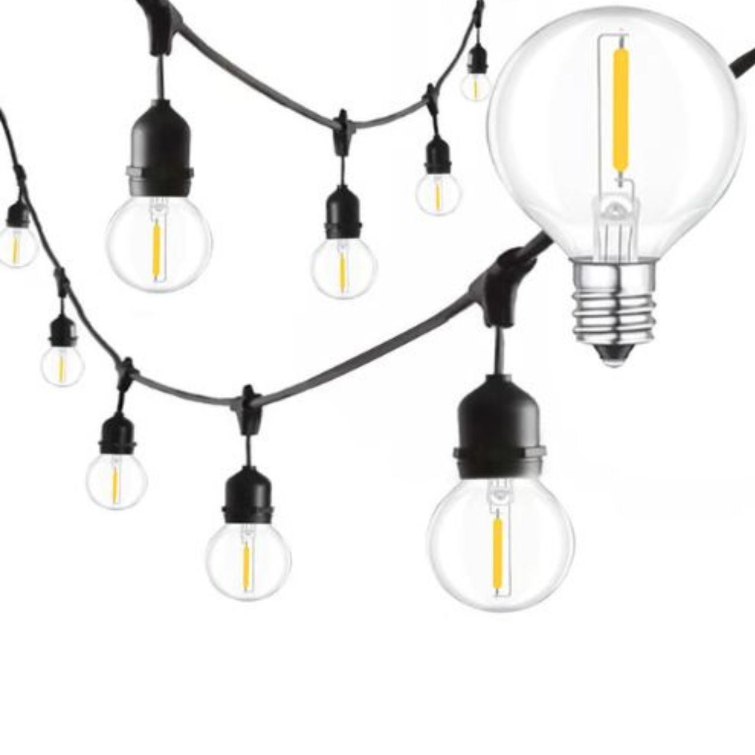 Disparo - Guirnalda 10 Soquetes Bombillas Esfera Vintage Exterior 5m