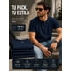 thumbnail image 2 of Pack 4 Poleras Basicas Cuello Redondo 100% Algodon 200g Azul Marino L Lisa, 2 of 3