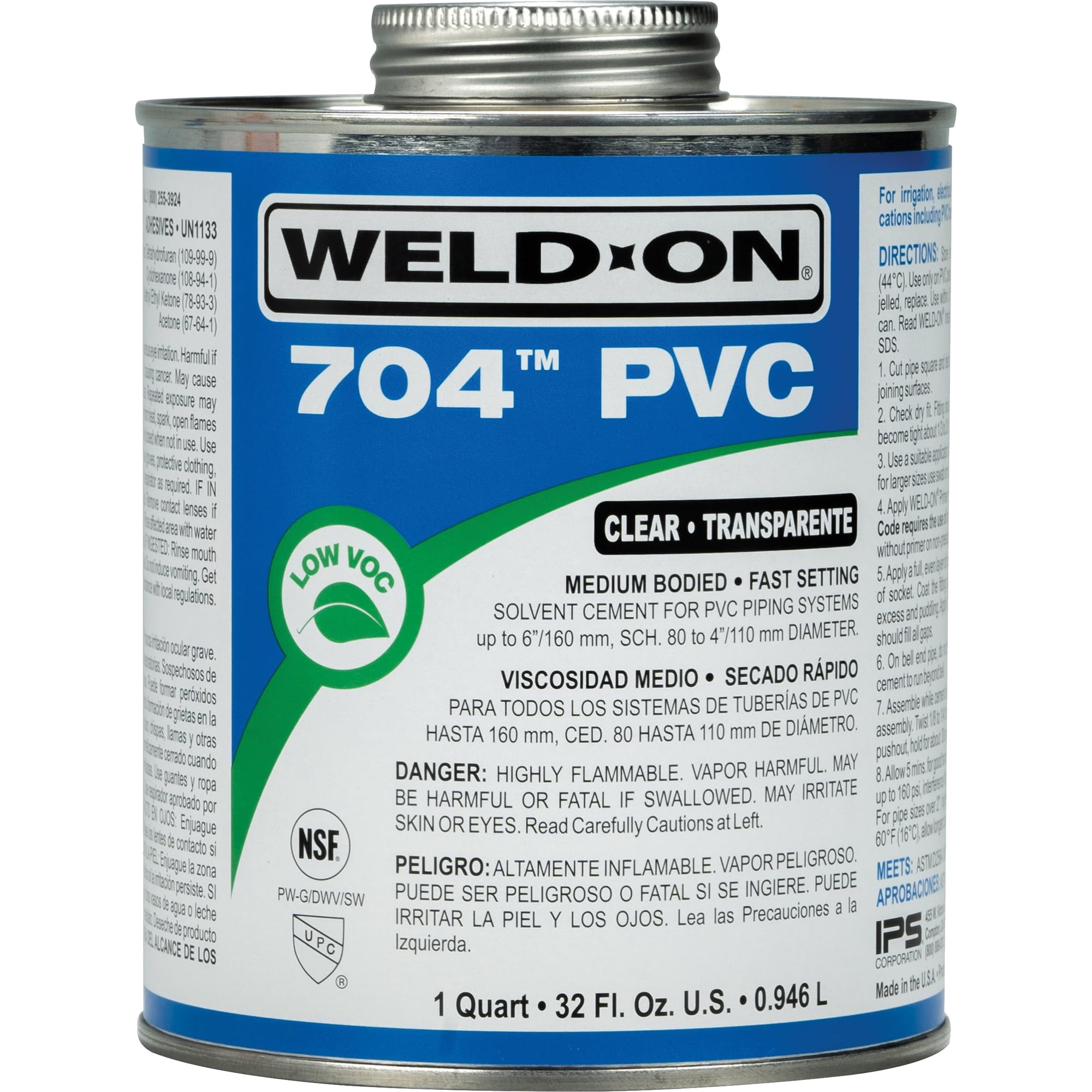 Cemento Solvente Weld-on 12123 704 Industrial Pvc+ 1l