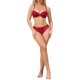 thumbnail image 2 of INSPIRE CHIC Conjunto de 2 Piezas para Mujeres Conjuntos de Lencería de Encaje Sujetador con Aros y Cierre Frontal y Braguitas de Talle Bajo XS Rojo Vino, 2 of 4