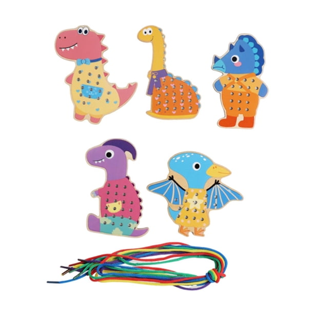 Tarjetas De Encaje Para Niños En Edad Preescolar Y Niños Juguetes De Habilidades Motoras Tarjetas De Costura De Madera Estilo B