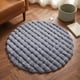 thumbnail image 2 of REGALWOVEN Alfombra Redonda Moderna Geométrica, Alfombra Circular Suave y Peluda, Alfombra de Felpa Antideslizante para Silla de Tocador, Guardería Gris 20" x 20", 2 of 7