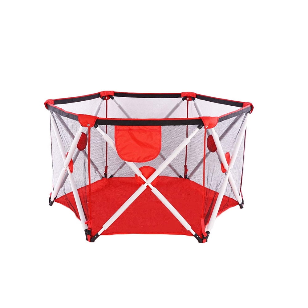Mundo Online - Corral De Seguridad Para Bebe Plegable Portátil + Bolso Rojo