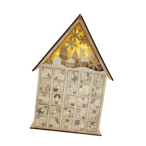 Magideal - Calendario De Adviento De Madera Iluminado Para 2024, Calendario De Adviento Navideño Para Bricolaje, Decoración Navideña Para Dormitorio Y Escaparate