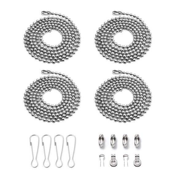 Juego de 4 cadenas de tirador Wayilea 90 cm plateado