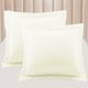 thumbnail image 1 of PiccoCasa Funda de Almohada de Satén Juego de 2 Fundas de Almohada de Satén Sedoso Estándar/Reina Blanco Crema, 1 of 7