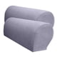 thumbnail image 2 of Juego de 2 fundas para reposabrazos de sofá de franela impermeable gris, 2 of 5