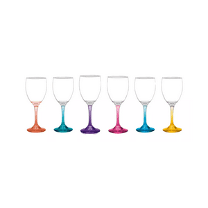 Importclick - Set 6 Copas Champaña Cocktail Vidrio 300 Ml Azul