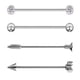thumbnail image 3 of Pendientes Industriales Con Barra De Acero Inoxidable De 4 Piezas Plata, 3 of 5