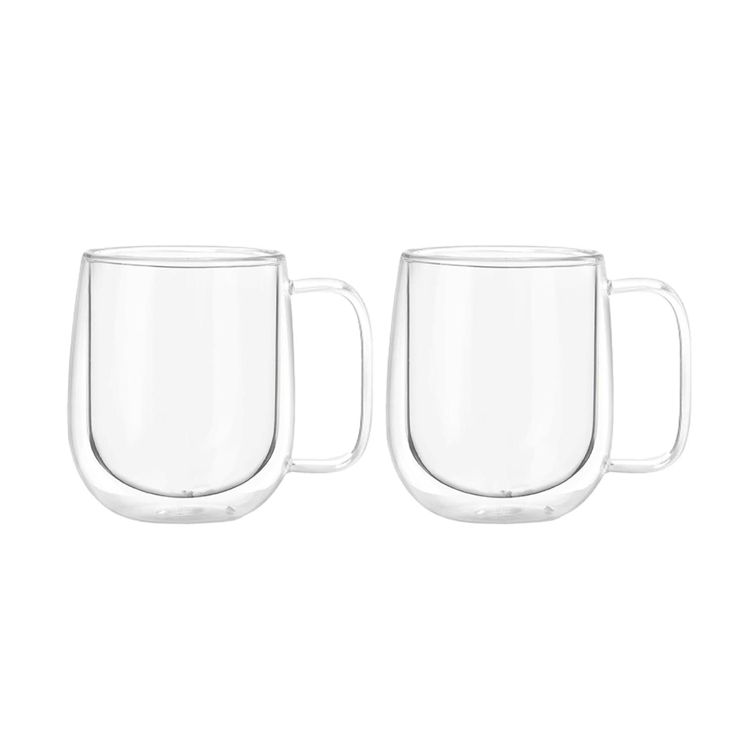 Set 2 Tazas Mug De Vidrio Doble Pared 300 Ml Simplit