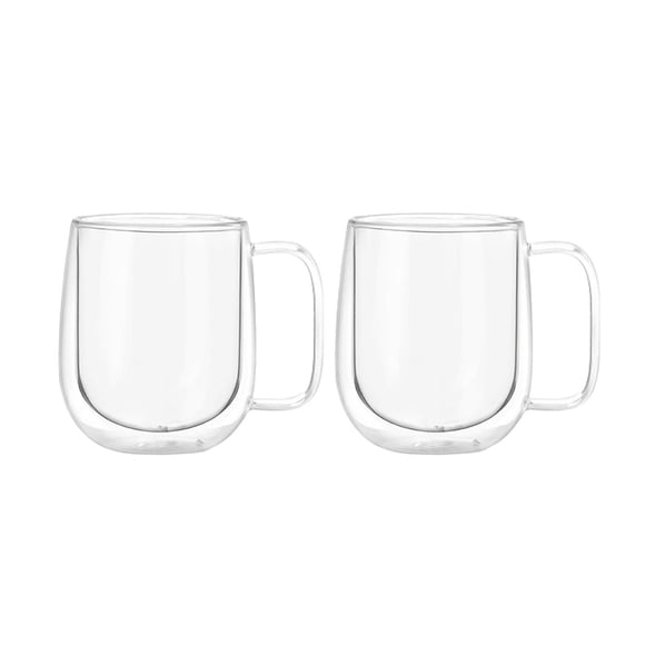Set 2 Tazas Mug de Vidrio Doble Pared 300 ml Simplit