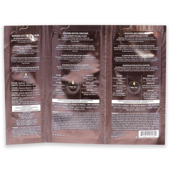 Set Profesional Macadamia Oil 3 Piezas Shampoo 10ml, Conditioner 10ml, Oil Treatment 5ml