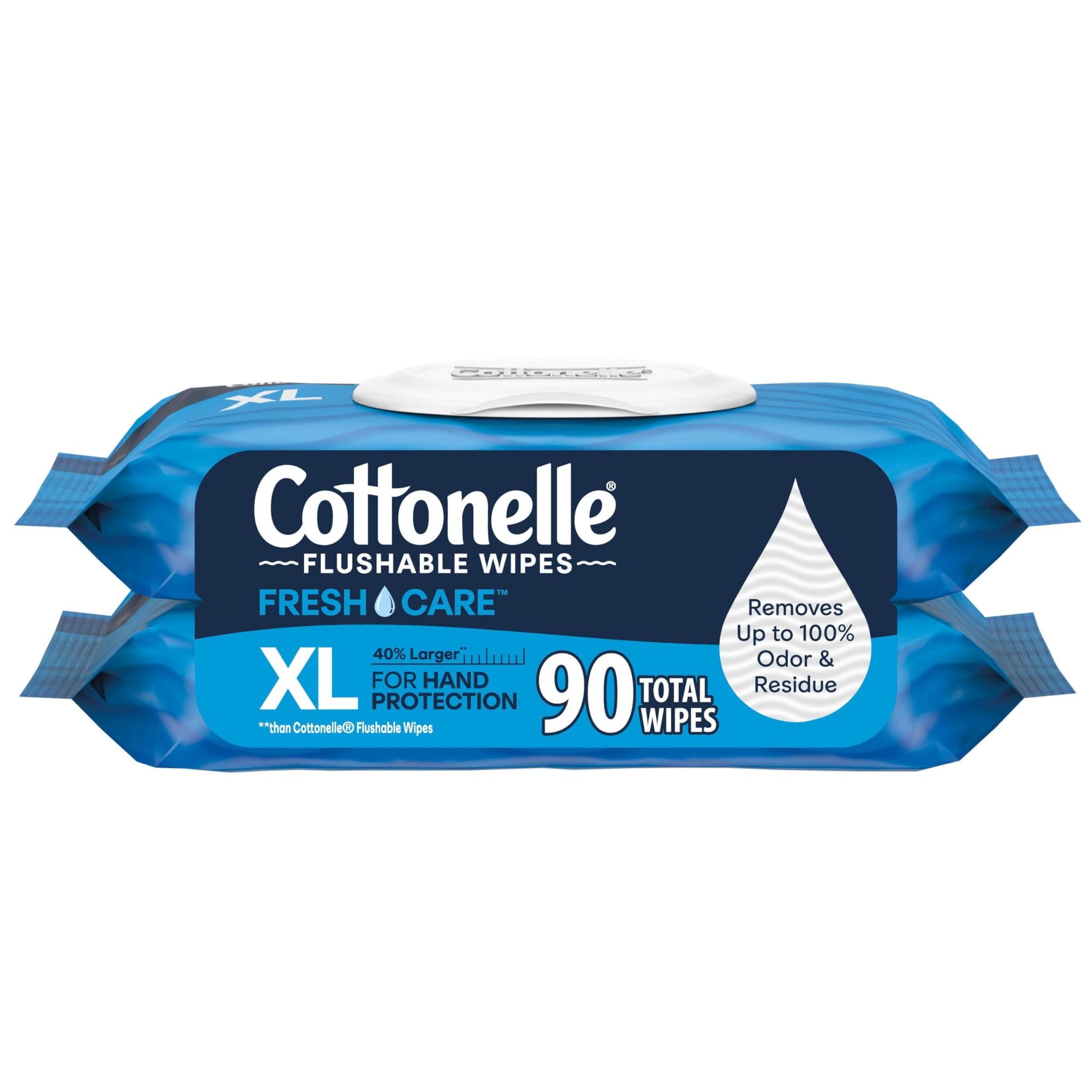 Toallitas Húmedas Desechables Cottonelle Xl Para Adultos, 90 Toallitas, 2 Paquetes