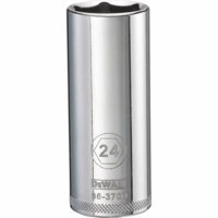 Dewalt - Juego De Enchufes De 1 2 Pulgada 6 Puntos De Profundidad 24 Mm Con Par Directo