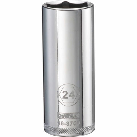 Dewalt - Juego De Enchufes De 1 2 Pulgada 6 Puntos De Profundidad 24 Mm Con Par Directo