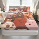 thumbnail image 1 of Bear Friends Fitted Sheet Three Piece Set Fun Theme, Cute Animals Bedding Set, Mattress Protector Soft, Breathable, 1 of 1