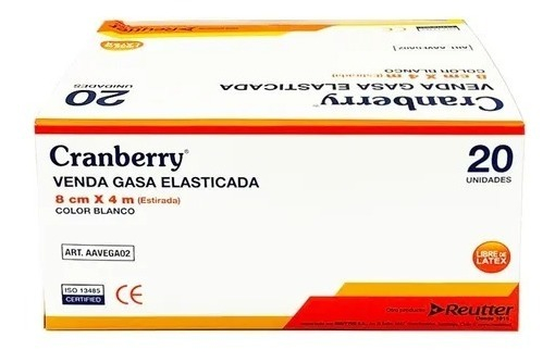 Reutter - Venda Gasa Elasticada 8Cm X 4M Blanco Cranberry 20 Unds