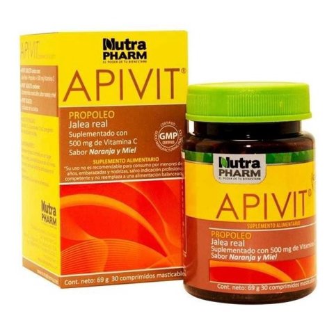 Nutrapharm - Apivit Propóleo Masticable Adultos 30Tab
