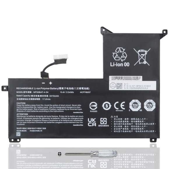 Batería para laptop CQCEO NP50BAT-4-54 6-87-NPSKS-53G00 para Clevo