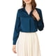 thumbnail image 1 of INSPIRE CHIC Camisas Elegantes para Mujer Cuello de Punta Manga Larga Blusa de Satén Suave Conjunto de Regreso a Clases para Maestras Azul Profundo M, 1 of 8