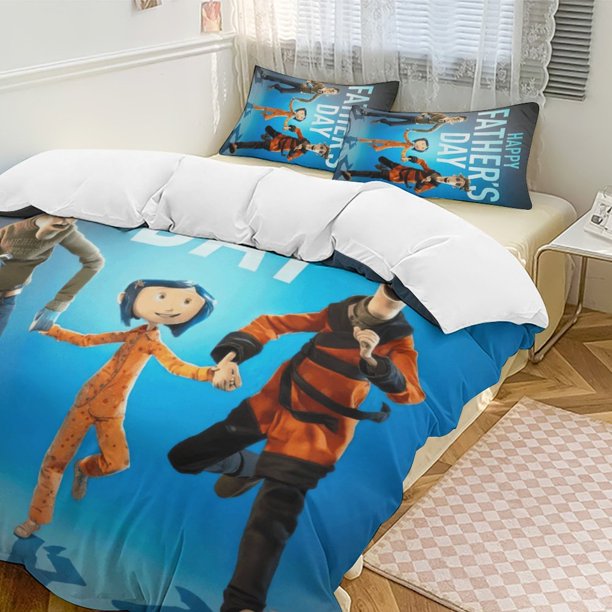 Happy Fathers Day Coraline Comforter Set Soft 3 Pcs Twin Bedding Sets Thicken for All Season