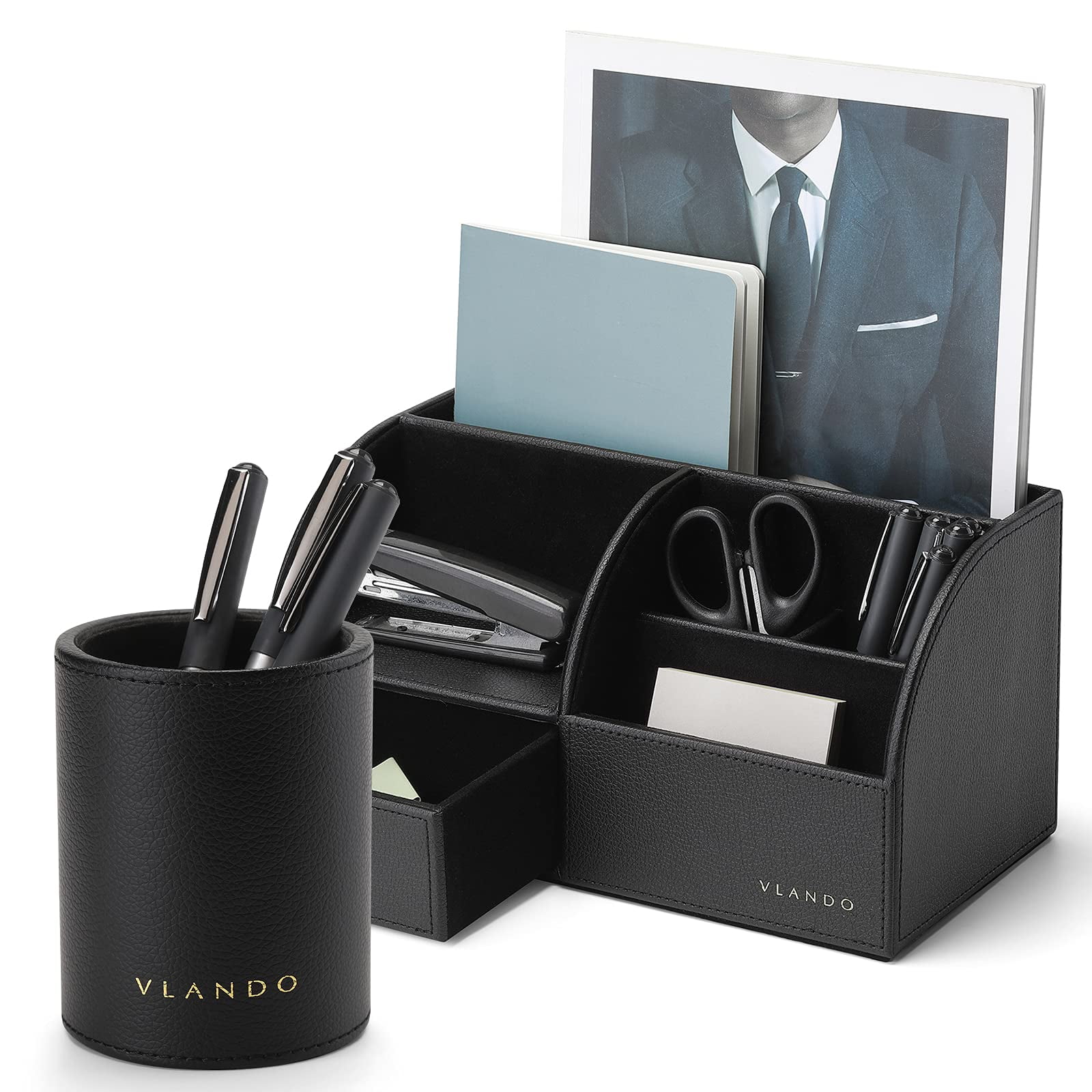 Organizador De Escritorio Caddy Vlando Office Supplies, Paquete De 2, Color Negro