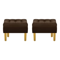 Bodevir - Set Pouf Wood 1C Felpa 01 Chocolate