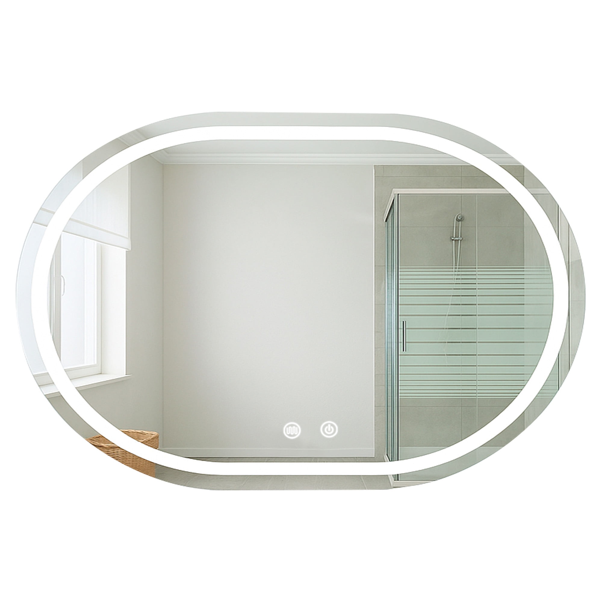 Joytek - Espejo Curvo Horizontal Touch Con Luz Led 3 Colores 100 X 60 Cm