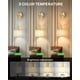thumbnail image 3 of Set de 2 apliques de pared inalámbricos recargables SAIMAND, color dorado, 3 of 8