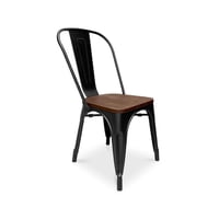 Tododescuento - Pack 4 Sillas Tolix Base De Madera Negras Comedor