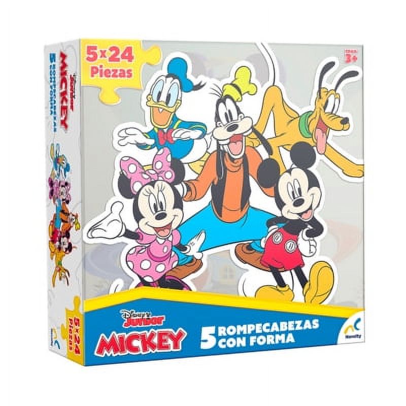 Disney - Puzzle Con Forma Mickey 5 Figuras
