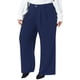 thumbnail image 4 of Agnes Orinda Pantalones de Colegio para Mujer Talla Grande, Cintura Alta Elástica, Pantalones de Negocios Largos y Rectos con Bolsillos 2X Azul Marino, 4 of 6