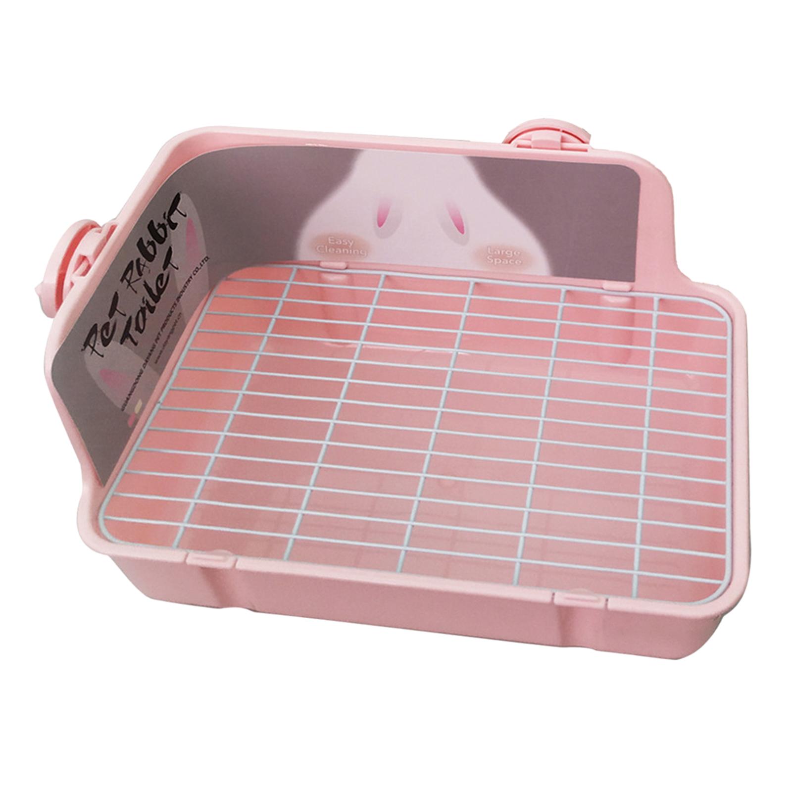 Ioensy - Caja De Arena Para Conejos, Baño Para Mascotas, Gato, Conejos, Conejito, Pequeño Animal, Orinal, Entrenador, Rosa