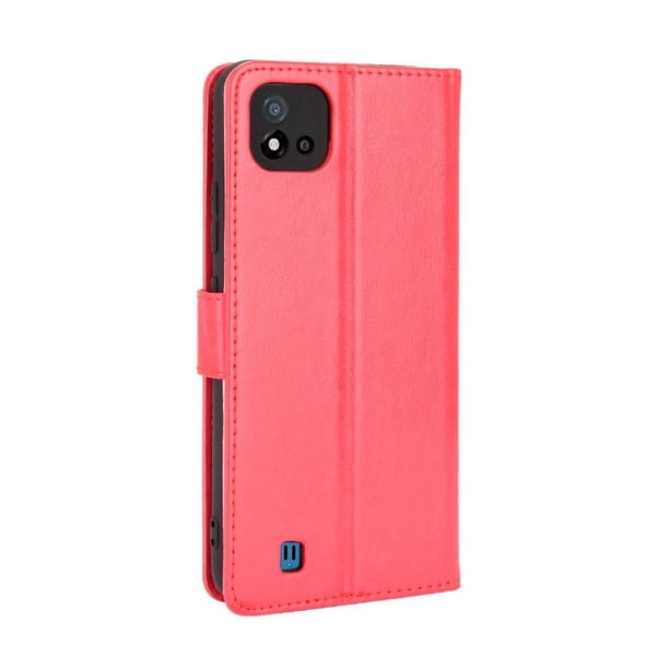 Funda tipo libro para Realme C20/C20A, cartera todo‑en‑uno, funda multifuncional con tarjetero y correa de muñeca desmontable