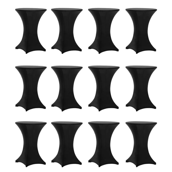 Mantel Para Mesa De Cóctel Highboy Spandex 32 X 43 Cm Negro X12