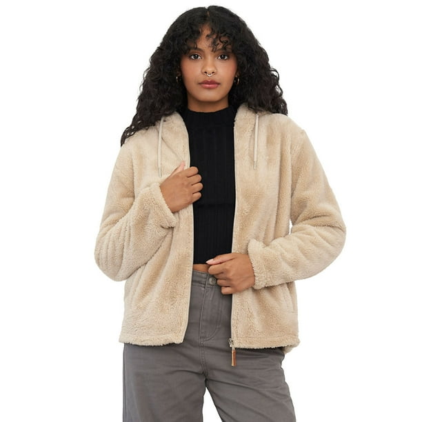 Polerón Mujer Peludo Beige Corona
