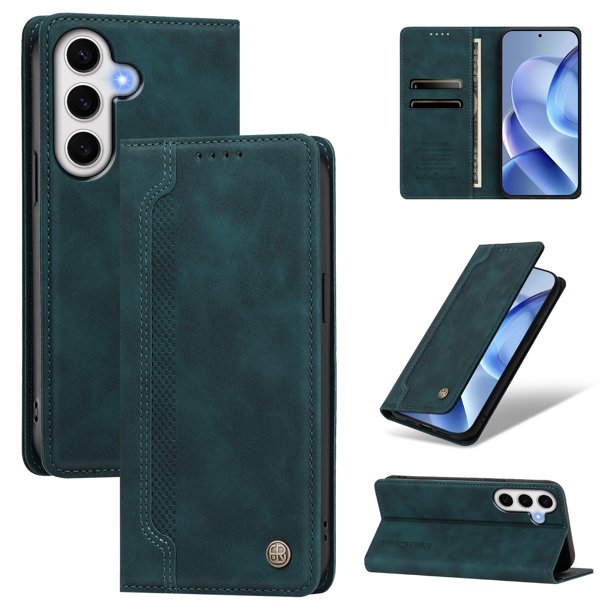 Funda Billetera para Samsung Galaxy S24 FE Imán y Resistente Verde