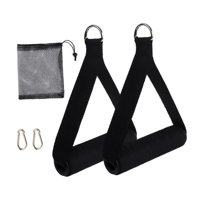 Ioensy - 2 Asas De Ejercicio Antideslizantes Para Máquina De Cable, Equipo De Fitness Desplegable, Color Negro