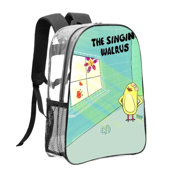 La Morsa CantanteMochila transparente temática, resistente y duradera, bolsa see-through para trabajo, deporte, universidad y viaje, 31 × 43 cm
