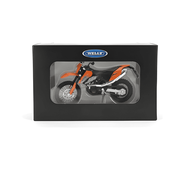 Moto KTM 690 Enduro R coleccionable a escala naranjo
