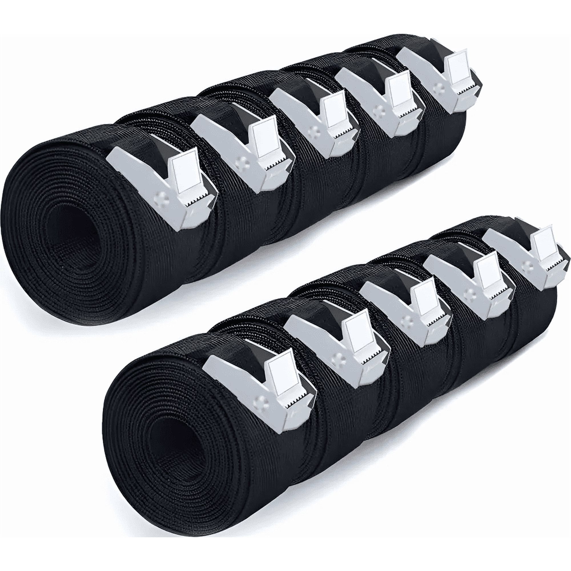 Genérico - 10 Cincho Correa Amarre Trinquete Hebilla Cinta Auto Moto 2m Negro