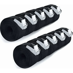 Genérico - 10 Cincho Correa Amarre Trinquete Hebilla Cinta Auto Moto 2M Negro