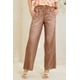 thumbnail image 1 of Pantalones Rectos de Tiro Alto con Cintura Elástica y Estampado de Mezclilla Falsa Color Caqui M, 1 of 5