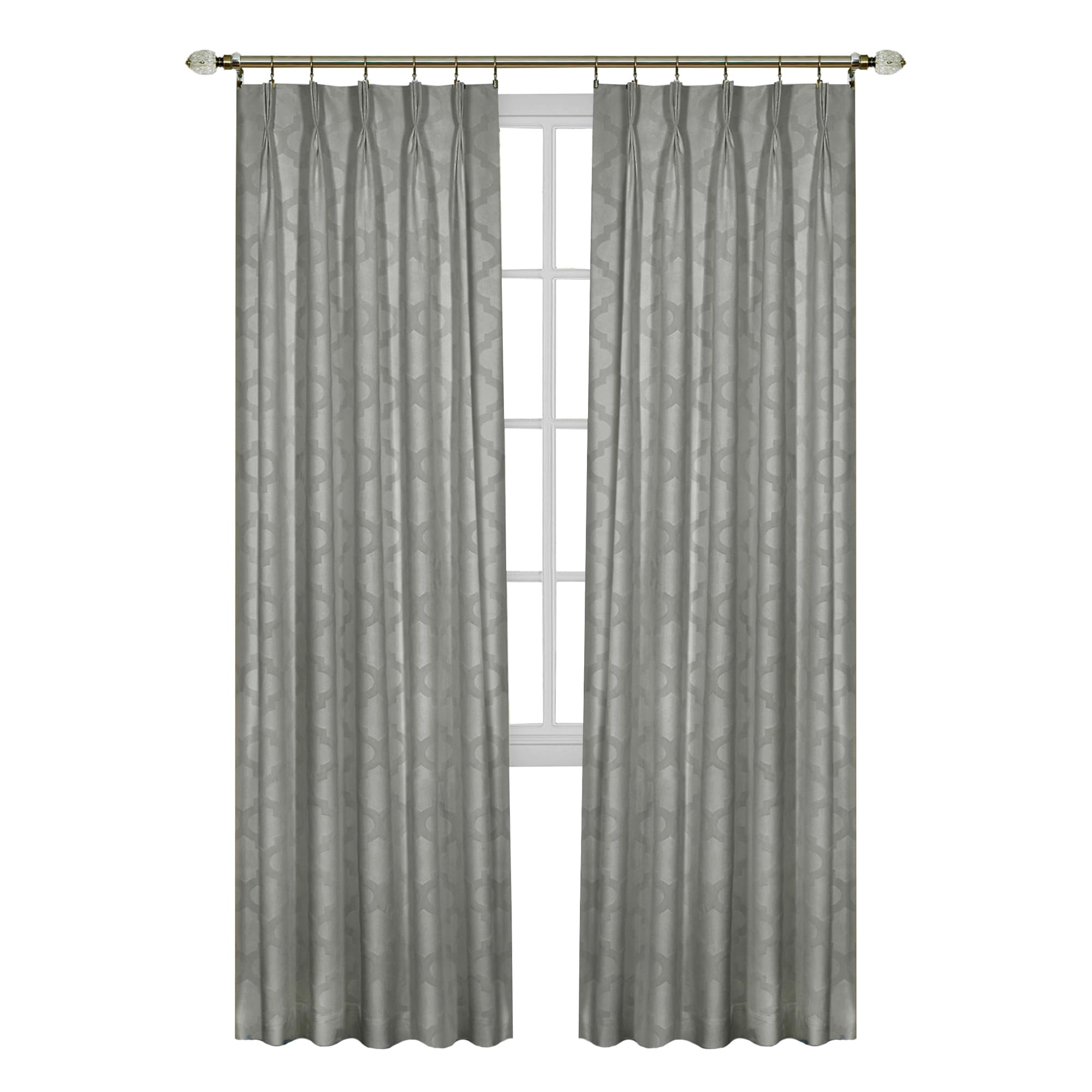 Cortinas De Ventana Achim Windsor Pinch Pleat, 34 X 84 Pulgadas, Plateadas