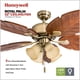 thumbnail image 3 of Ventilador de techo Honeywell Royal Palm 132 cm con luz LED y acabado latón envejecido, 3 of 9
