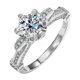 thumbnail image 1 of Anillos de Compromiso de Moissanita de 1 Quilate para Mujer Color D Claridad VVS1 Anillos de Diamante Anillos de Plata Esterlina S925 Regalos Anillos de Boda de Moissanita con Certificado, 1 of 8