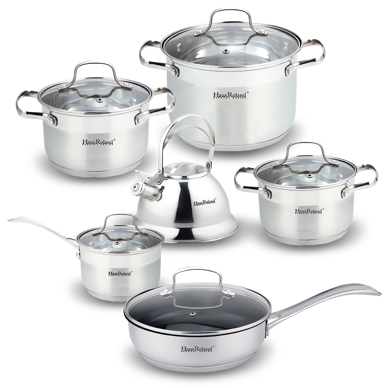 Haus Roland - Batería 12 Piezas Acero Inoxidable Múnich